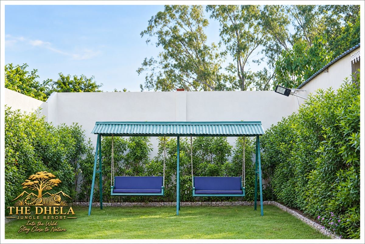 Swings in the garden for children